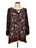 Susan Graver 100% Rayon Brown 3/4 Sleeve Blouse Size L - photo 1