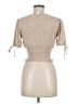 J for Justify 100% Rayon Tan Short Sleeve Blouse Size M - photo 2