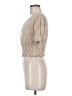 J for Justify 100% Rayon Tan Short Sleeve Blouse Size M - photo 5