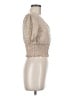 J for Justify 100% Rayon Tan Short Sleeve Blouse Size M - photo 4