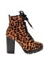 Express 100% Leather Animal Print Brown Ankle Boots Size 8 1/2 - photo 1