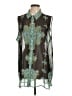 Susan Graver 100% Polyester Teal Sleeveless Blouse Size L - photo 1