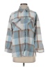 Split Plaid Gray 3/4 Sleeve Button-Down Shirt Size S - photo 1