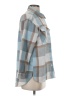 Split Plaid Gray 3/4 Sleeve Button-Down Shirt Size S - photo 4
