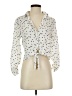 Aqua 100% Rayon Polka Dots Ivory White 3/4 Sleeve Blouse Size XS - photo 1
