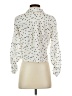 Aqua 100% Rayon Polka Dots Ivory White 3/4 Sleeve Blouse Size XS - photo 2
