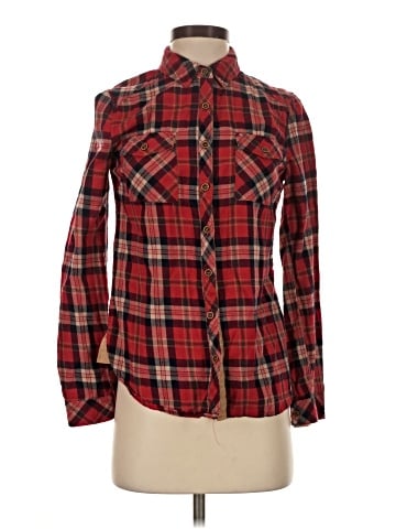 Papaya Long Sleeve Button-Down Shirt (view 1)