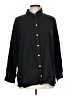 Old Navy Solid Black Long Sleeve Button-Down Shirt Size Lg Petite - photo 1
