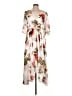 Calvin Klein 100% Polyester Floral Ivory Casual Dress Size 12 - photo 1