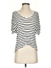 Mossimo 100% Rayon Stripes Ivory Short Sleeve T-Shirt Size XS - photo 1