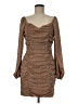 Unbranded 100% Polyester Polka Dots Brown Cocktail Dress Size L - photo 1