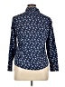 Lands' End 100% Cotton Print Blue Long Sleeve Button-Down Shirt Size 14 (petite) - photo 2