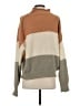 Allie Rose 100% Polyester Color Block Tan Turtleneck Sweater Size S - photo 2