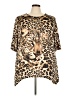 Unbranded Animal Print Gold Short Sleeve Blouse Size 3X - photo 1