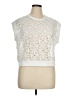 Evereve 100% Polyester White Short Sleeve Top Size XL - photo 1