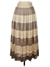 Albert Nipon 100% Silk Stripes Tan Silk Skirt Size 4 - photo 1