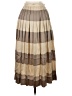 Albert Nipon 100% Silk Stripes Tan Silk Skirt Size 4 - photo 2