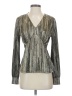 MICHAEL Michael Kors Metallic Metallic Silver Long Sleeve Blouse Size S - photo 1