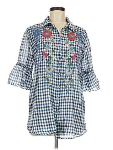 Johnny Was 3/4 Sleeve Button-Down Shirt (view 1)