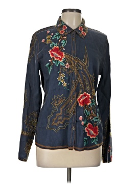 Johnny Was Long Sleeve Silk Top