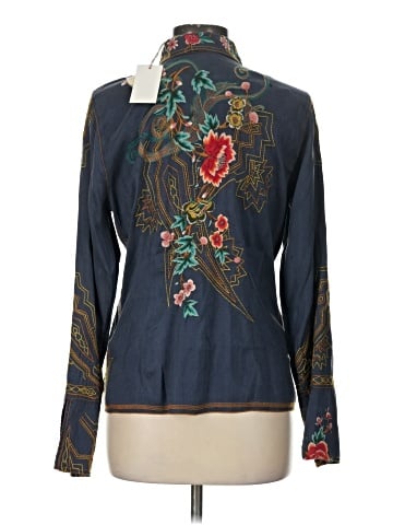 Johnny Was Long Sleeve Silk Top (view 2)