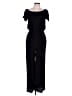 Charles Henry Solid Black Jumpsuit Size L - photo 1