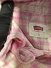 Levi's 100% Cotton Checkered-gingham Pink Long Sleeve Button-Down Shirt Size L - photo 7