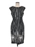 Connected Apparel Graphic Silver Cocktail Dress Size 8 - photo 1