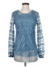 Indigo Thread Co. 100% Polyester Blue Long Sleeve Blouse Size XS - photo 1
