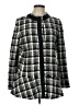 Akris Punto Checkered-gingham Color Block Houndstooth Plaid Tweed Black Gray Coat Size 10 - photo 1