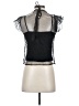 Line & Dot 100% Rayon Black Short Sleeve Top Size S - photo 2