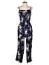 Old Navy 100% Viscose Floral Blue Jumpsuit Size M (tall) - photo 1
