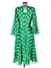 Assorted Brands Polka Dots Green Casual Dress Size 14 - photo 2