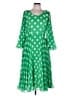 Assorted Brands Polka Dots Green Casual Dress Size 14 - photo 1