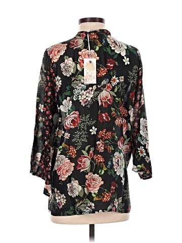 Johnny Was 3/4 Sleeve Silk Top (view 2)