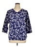 D&Co. Blue 3/4 Sleeve Blouse Size XL - photo 1