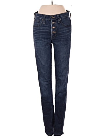 Madewell Tall 9" Mid-Rise Skinny Jeans in Hayes Wash: Button-Front Edition (view 1)