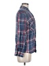 Express Plaid Blue Long Sleeve Button-Down Shirt Size M - photo 4
