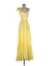 Mac Duggal 100% Polyester Yellow Cocktail Dress Size 8 - photo 1