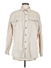 Roxy 100% Cotton Solid Ivory 3/4 Sleeve Button-Down Shirt Size M - photo 1