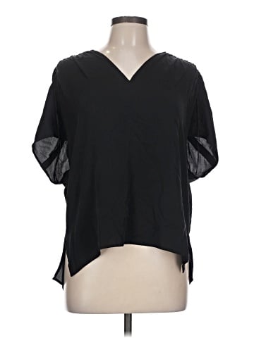Vince. Short Sleeve Silk Top (view 1)