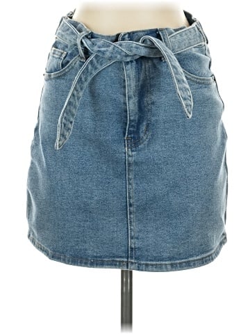 Copper Key Denim Skirt (view 1)