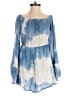 Shein 100% Polyester Tie-dye Blue Teal Romper Size 4 - photo 1