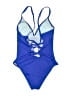 Unbranded Solid Blue One Piece Swimsuit Size L - photo 2