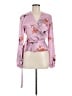 Topshop 100% Polyester Pink Long Sleeve Blouse Size 6 - photo 1