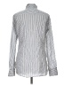 Ann Taylor Stripes Blue Silver Long Sleeve Button-Down Shirt Size 12 (tall) - photo 2