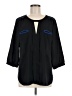 French Connection 100% Polyester Black 3/4 Sleeve Blouse Size 8 - photo 1