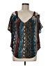 Ella Moss 100% Silk Teal Short Sleeve Silk Top Size M - photo 1