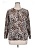 August Silk Animal Print Brown Long Sleeve Blouse Size 1X - photo 1
