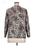 August Silk Animal Print Brown Long Sleeve Blouse Size 1X - photo 2